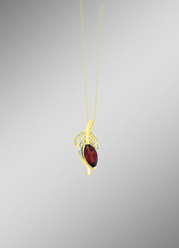 Anh&auml;nger mit Diamanten und echt Granat 