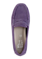 ELENA EDEN Mokassin-Slipper aus geschmeidigem Rind-Veloursleder LILA