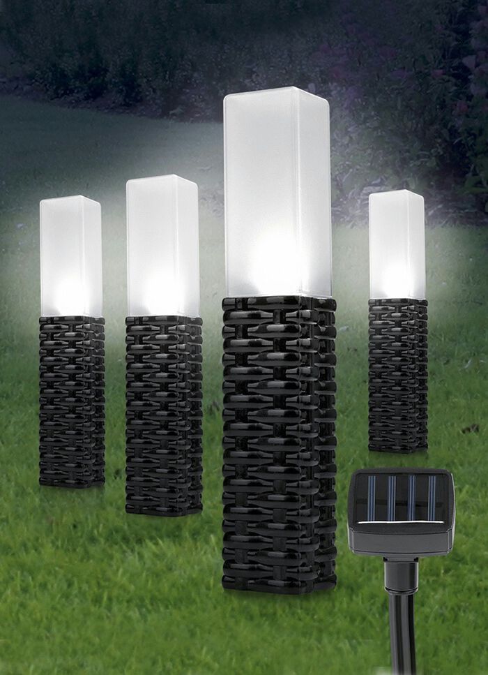 Solar-Leuchten 4er-Set mit Tageslicht-Sensor 