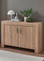 Kommode mit Griffen in Aluminium-Optik EICHE SONOMA