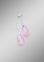 Ohrstecker mit Rosenquarz und synthetische Zirkonia 