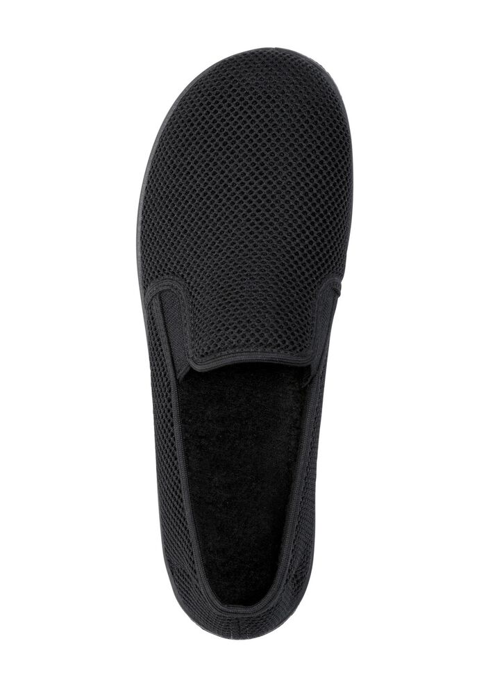 Leichte Herren-Hausschuhe, mit Gummizug SCHWARZ