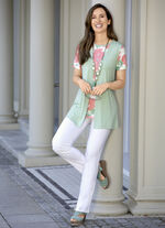 Hose mit schmaler Fu&szlig;weite in 15 Farben ECRU