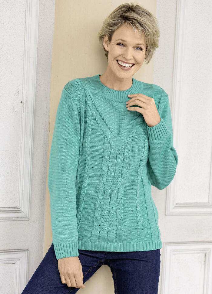 Pullover in Strukturmustermix SMARAGDGRÜN