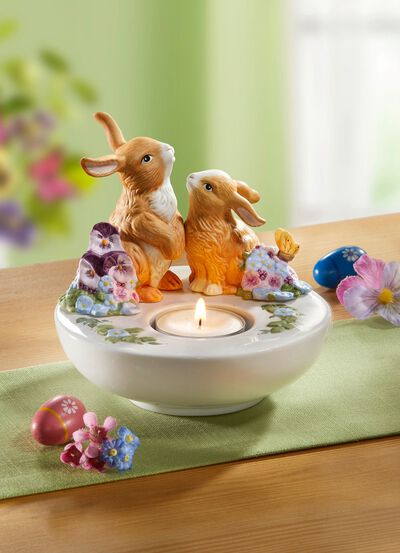 Teelichthalter aus Biskuitporzellan 