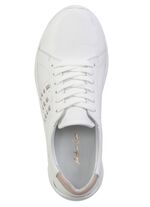 Andrea Conti Schn&uuml;rschuh aus Nappaleder mit Kontrastdurchz&uuml;gen WEISS