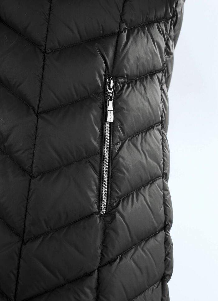 Daunenjacke mit abnehmbarer Kapuze 