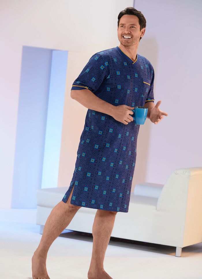 Zweierpack Nachthemden mit V-Ausschnitt und Seitenschlitzen 