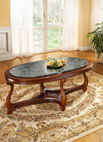 Wohnzimmertische mit Tischplatte aus Marmor-Konglomerat NUSSBAUM-GRÜN