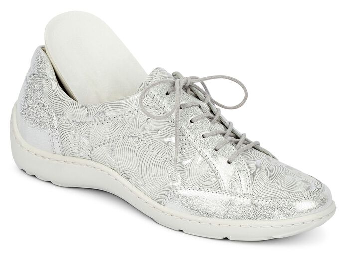 Waldl&auml;ufer, elegante Damen-Schn&uuml;rschuhe, Weite H, mit herausnehmbarem Fu&szlig;bett MATTSILBER
