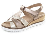 ELENA EDEN, bequeme Damen-Sandalen, Weite H, mit herausnehmbarem Fußbett BRONZE-GOLD
