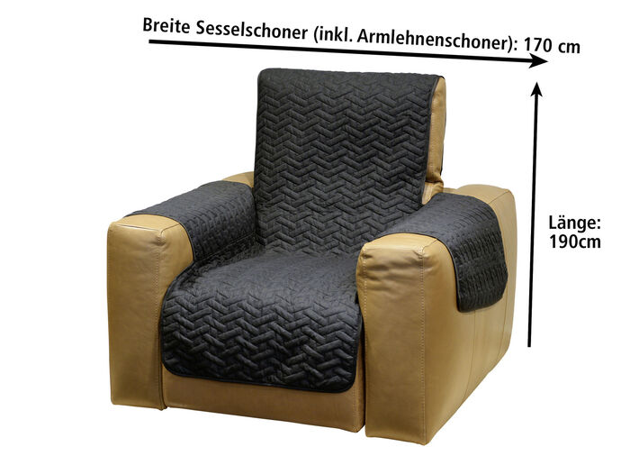 Wende-Schoner f&uuml;r Sessel oder Sofa BEIGE-BRAUN