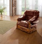 Italienische Polsterm&ouml;bel mit Bezug aus echtem Leder BRAUN