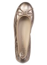 ELENA EDEN, schicke Damen-Ballerinas, Weite G, mit herausnehmbarem Fu&szlig;bett ANTIKGOLD