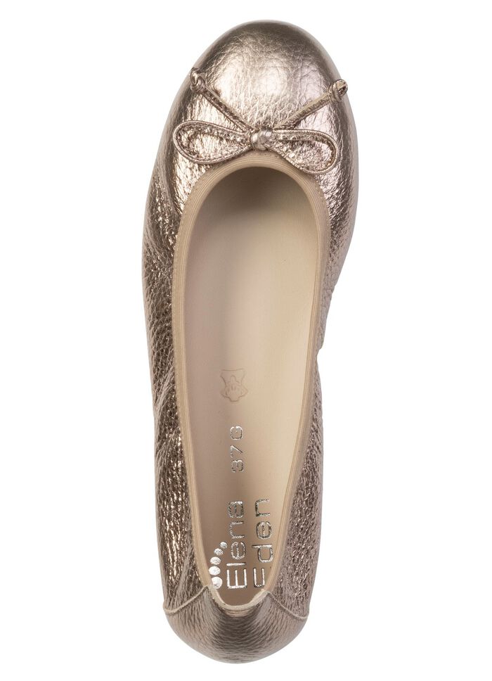 ELENA EDEN, schicke Damen-Ballerinas, Weite G, mit herausnehmbarem Fu&szlig;bett ANTIKGOLD