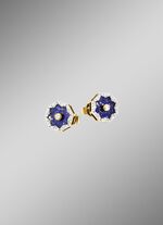 Ohrstecker mit echt Lapislazuli, Brillanten und Diamanten 