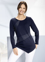 Shirt mit asymetrischem Saum in 2 Farben MARINE