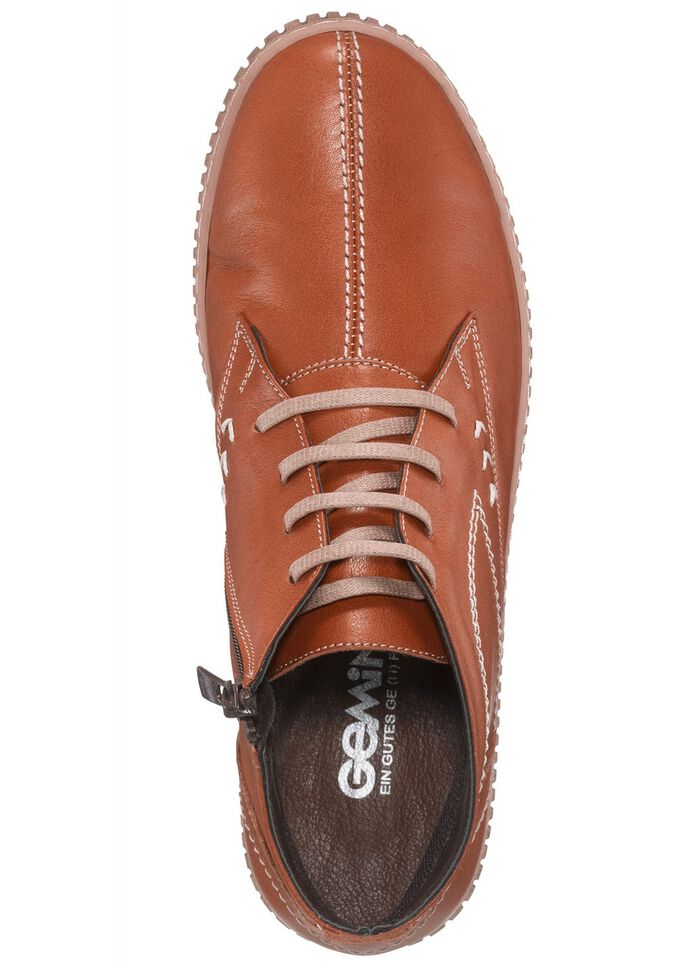 Gemini Schn&uuml;r-Bootie mit Ziern&auml;hten COGNAC