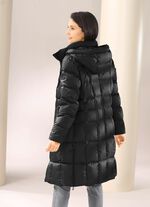 Daunen-Kurzmantel mit abnehmbarer Kapuze SCHWARZ