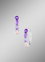 Creolen mit echt Amethyst und echt Rosenquarz 