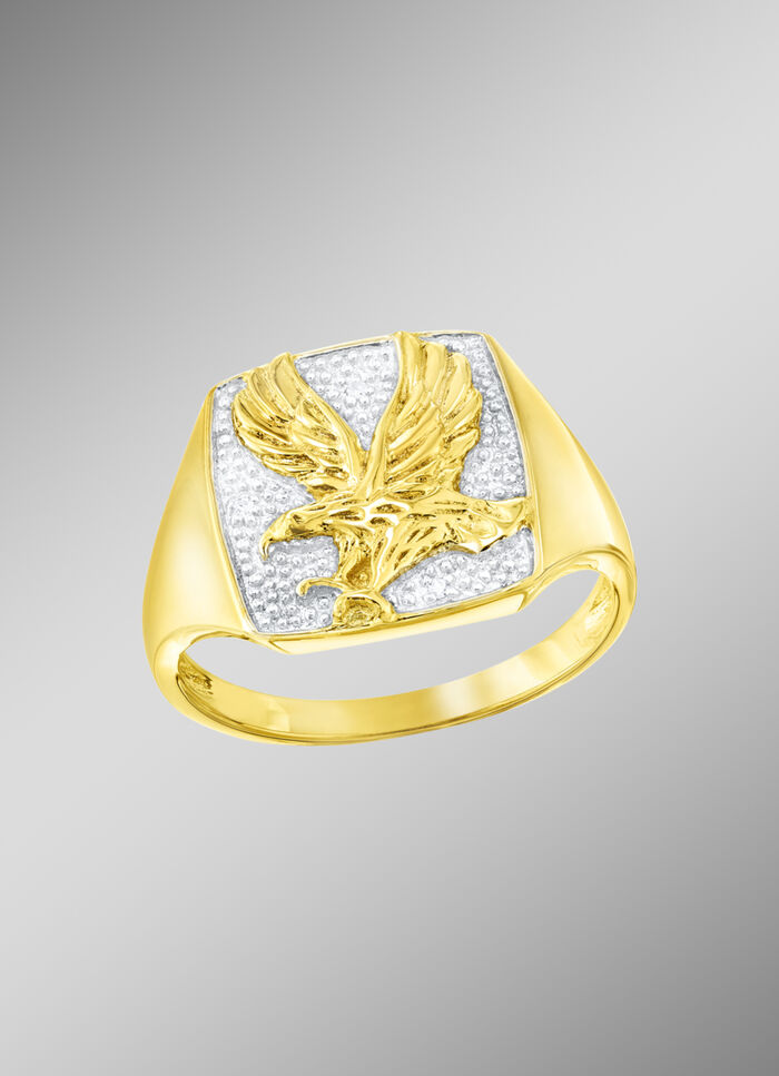 Herrenring Adler mit 3 Diamanten