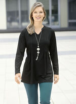 Shirt mit Stehkragen in 2 Farben SCHWARZ