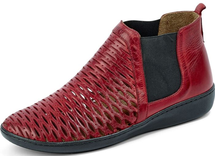 Schlupf-Stiefelette mit herausnehmbarem Kalblederfu&szlig;bett GRANATROT