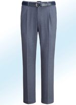 Melierte Hose in 4 Farben mit Bundfalten RAUCHBLAU