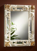 Spiegel mit  Rahmen aus hochwertig lackiertem Polystyrol CREME-GOLD