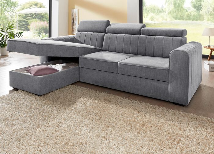 Polsterecke mit Bettfunktion GRAU