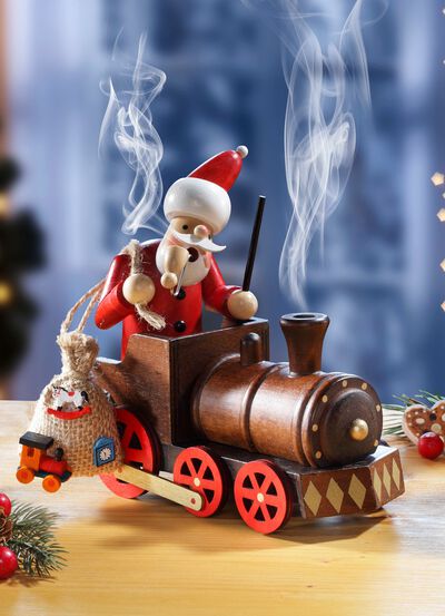 R&auml;ucherfigur Nikolaus aus Holz 