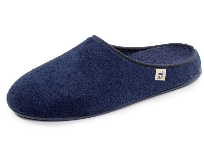 Klassische Herren-Hausschuhe, mit herausnehmbarem Fußbett BLAU