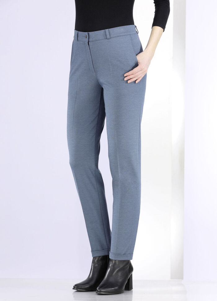 Hose mit r&uuml;ckw&auml;rtigem Dehnbundeinsatz JEANSBLAU MELIERT