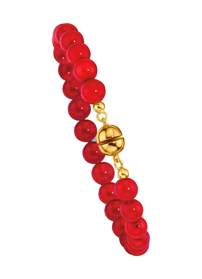 Armband mit echten Korallkugeln 