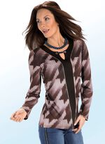 Shirt mit Kontrastblende BRAUN