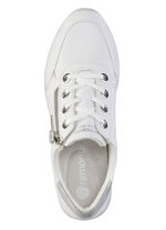 Remonte Schn&uuml;r-Sneaker mit silberfarben schimmerndem Kontrast-Besatz WEISS