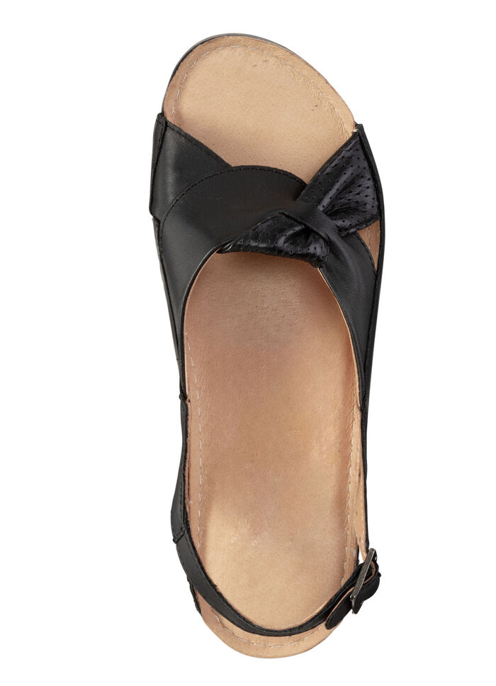 Sandale aus teilweise perforiertem Nappaleder SCHWARZ