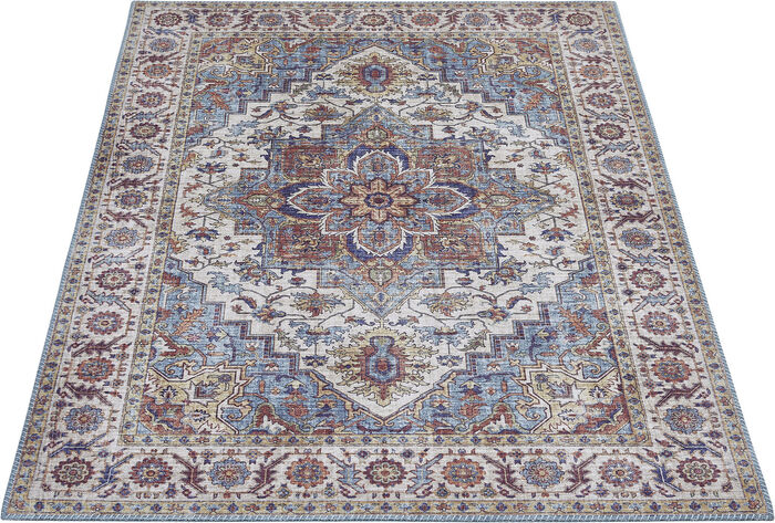 Pflegeleichte, gewebte Br&uuml;cken und Teppiche BLAU