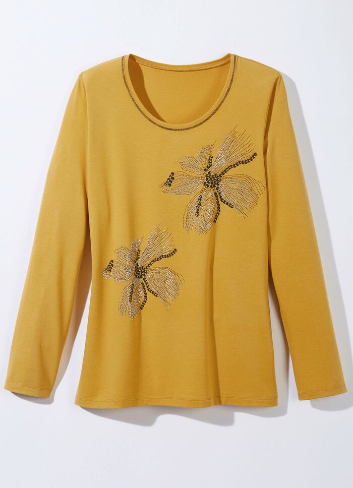 Shirt mit Flatlock-Naht in 2 Farben MESSING