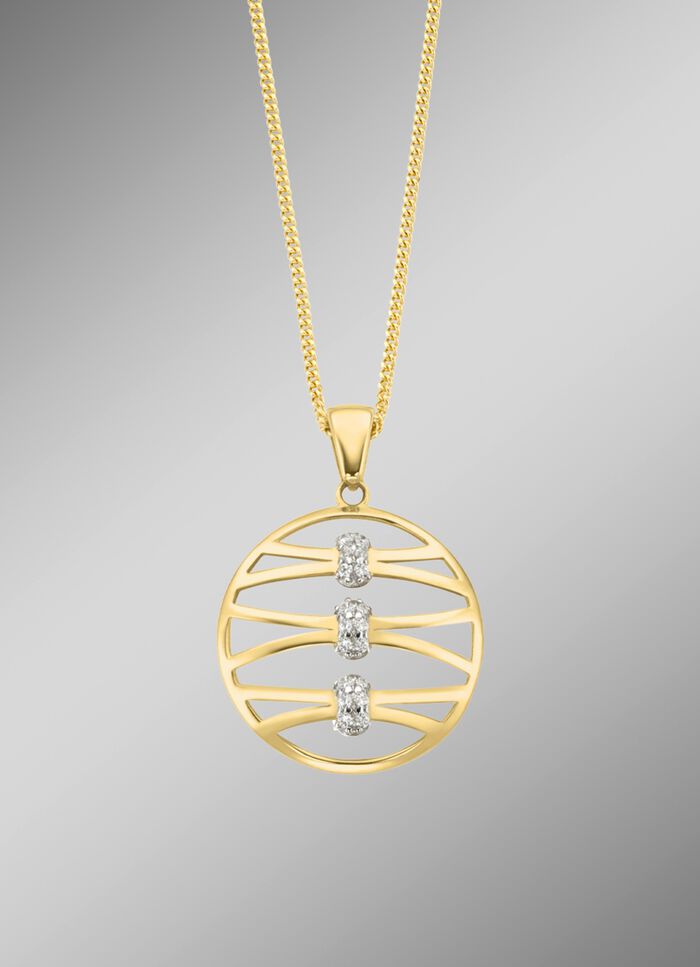 Filigraner Anh&auml;nger mit synth. Zirkonia 