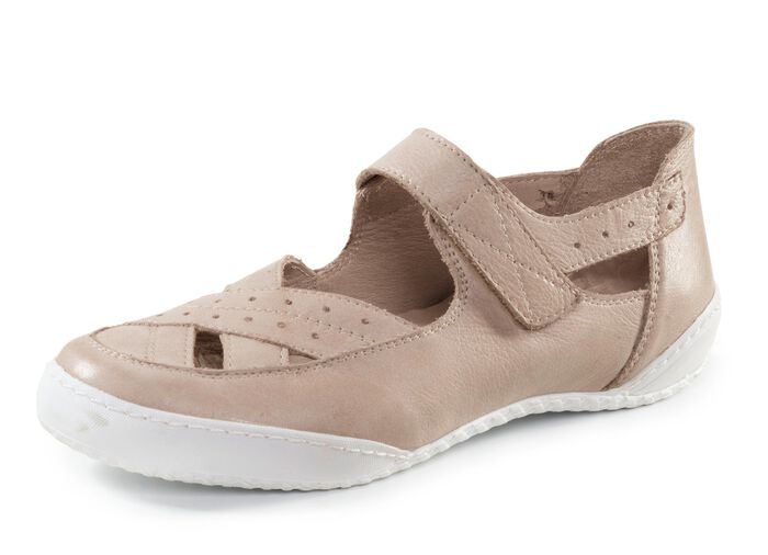 ELENA EDEN Slipper aus weichem Nappaleder KIESEL