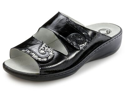 Mubb, bequeme Damen-Pantoletten, Weite H, mit herausnehmbarem Fu&szlig;bett 