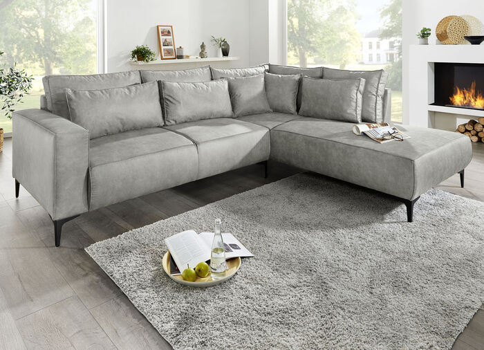 Polsterecke in Wildleder-Optik GRAU