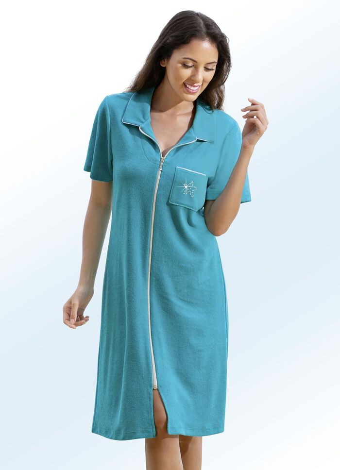 Frottier-Kleid mit durchgehendem Rei&szlig;verschluss 