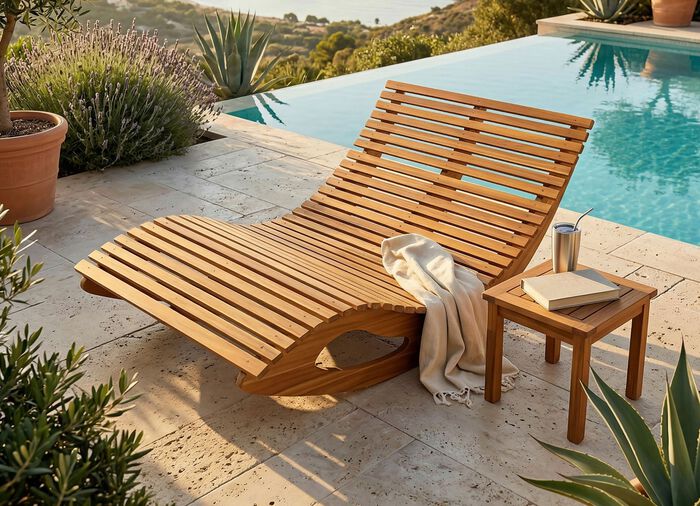 Doppel-Schaukelliege aus Akazienholz 