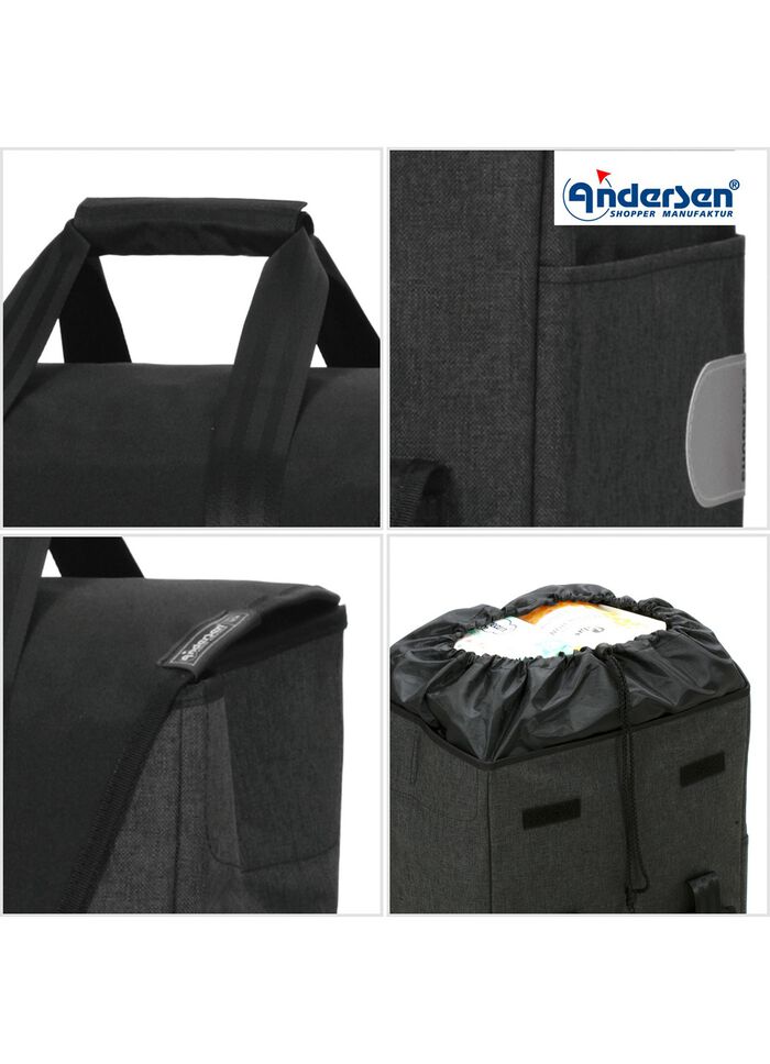 Andersen Einkaufsroller mit Sitzm&ouml;glichkeit SCHWARZ