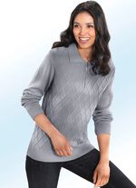 Pullover mit Schurwolle GRAU MELIERT
