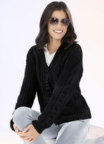 Strickjacke in Grobstrick SCHWARZ