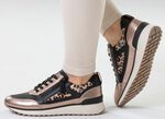 Caprice, trendige Damen-Sneaker, Weite G, mit herausnehmbarem Lederfu&szlig;bett SCHWARZ-BRONZE