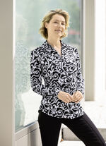 Shirtbluse mit durchgehender Knopfleiste in 2 Farben SCHWARZ-GRAU